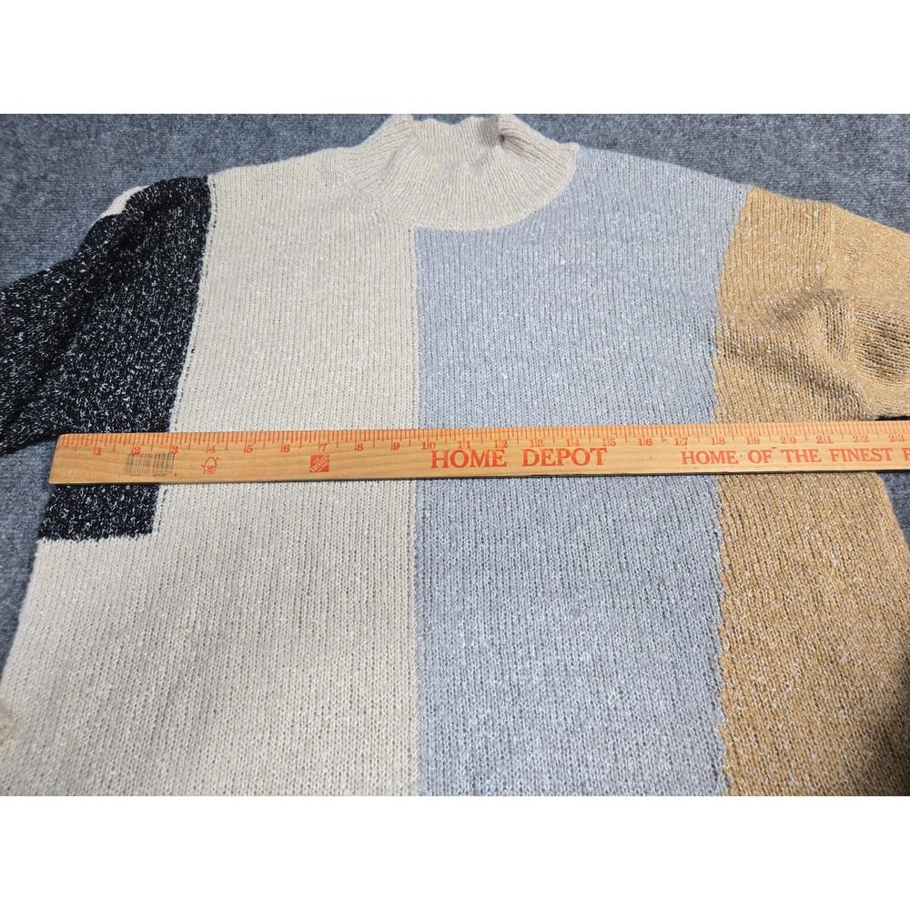 Blu Pepper Sweater Womens Large Multicolor Colorblock Mock Neck Tunic Knit - Picture 7 of 8